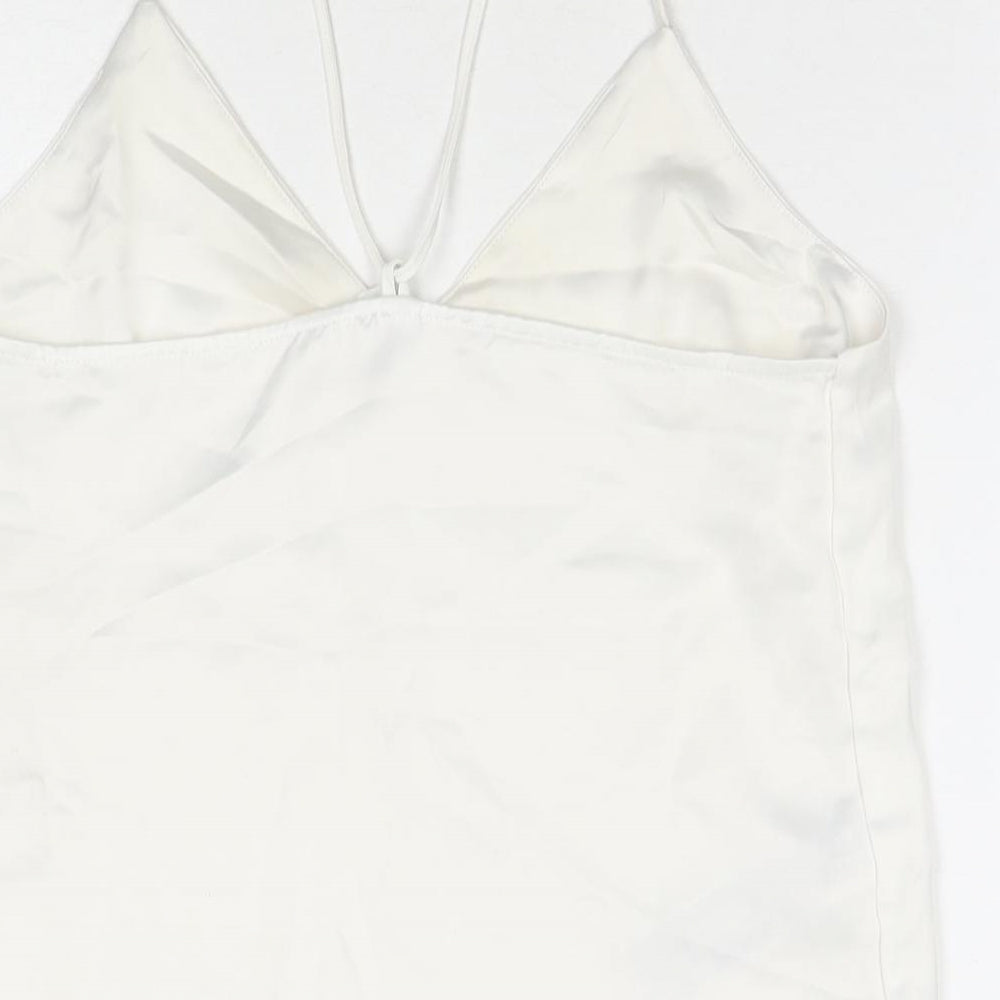 Womens UK Size XS Mango White Basic Tank