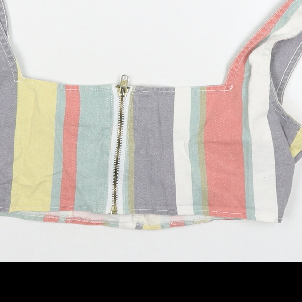Womens UK Size 8 Missguided Multicoloured Cropped Tank