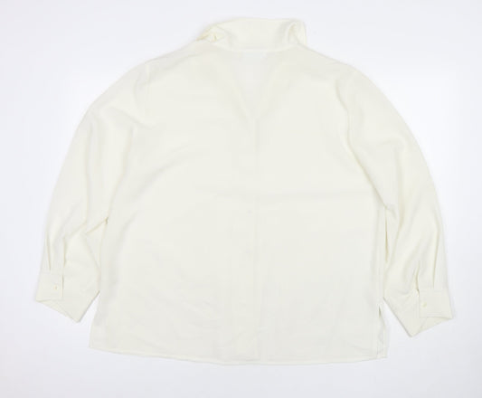 Womens UK Size 20 Bella Moda White Basic Button-Up