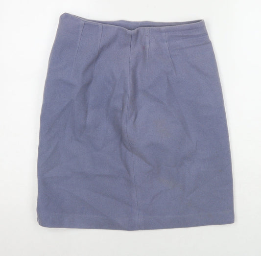 Part Two Womens Blue Polyester A-Line Skirt Size 12 Zip