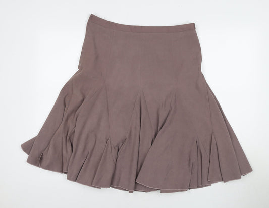 AMARANTO Womens Beige Polyester Trumpet Skirt Size 10 Zip