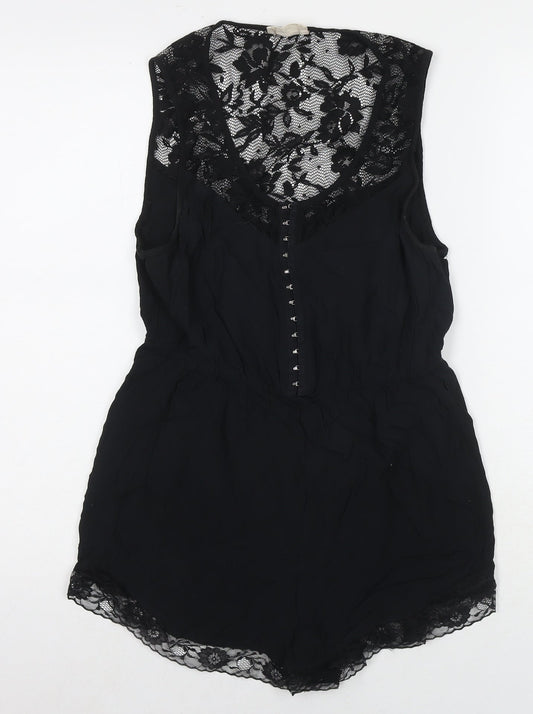 Womens UK Size M Pins & Needles One-Piece Black Romper