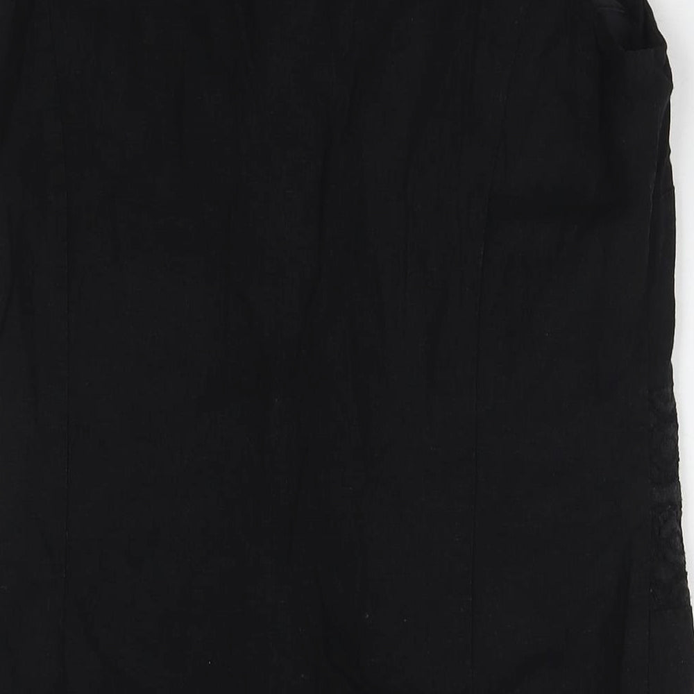 Autonomy Womens Black Cotton A-Line Size 14 Round Neck Zip