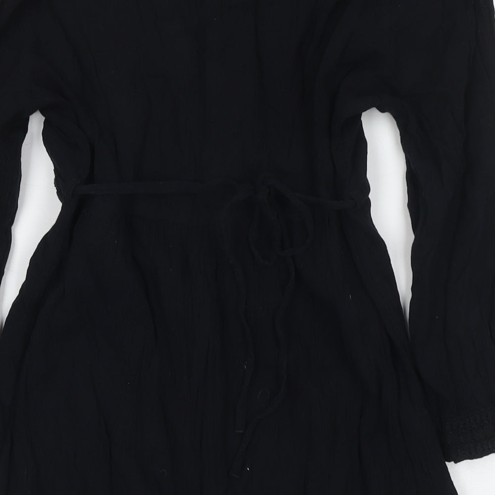 NEXT Womens Black Cotton A-Line Size 10 Round Neck Pullover