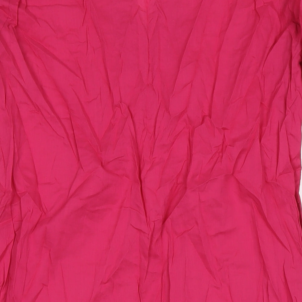 Cherokee Womens Pink Cotton A-Line Size M V-Neck Pullover