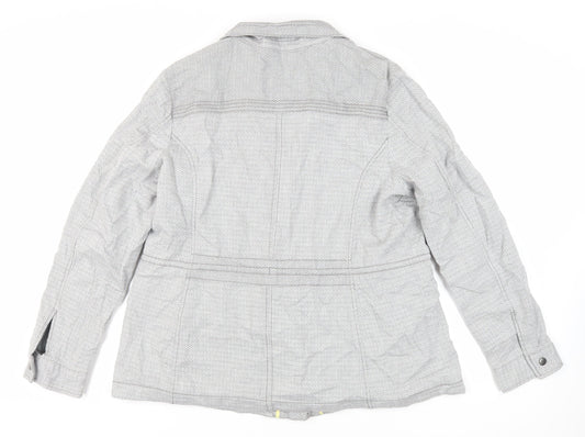 NEXT Womens Grey Geometric Jacket Size 18 Zip