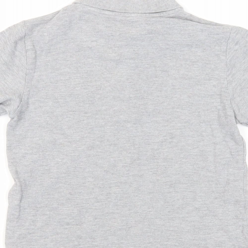 U.S. Polo Assn. Boys Grey Cotton Basic Polo Size 8-9 Years Collared Button - Logo