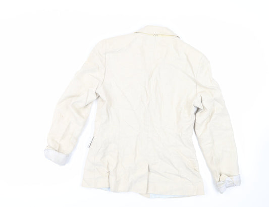Crew Clothing Womens Beige Jacket Blazer Size 12 Button