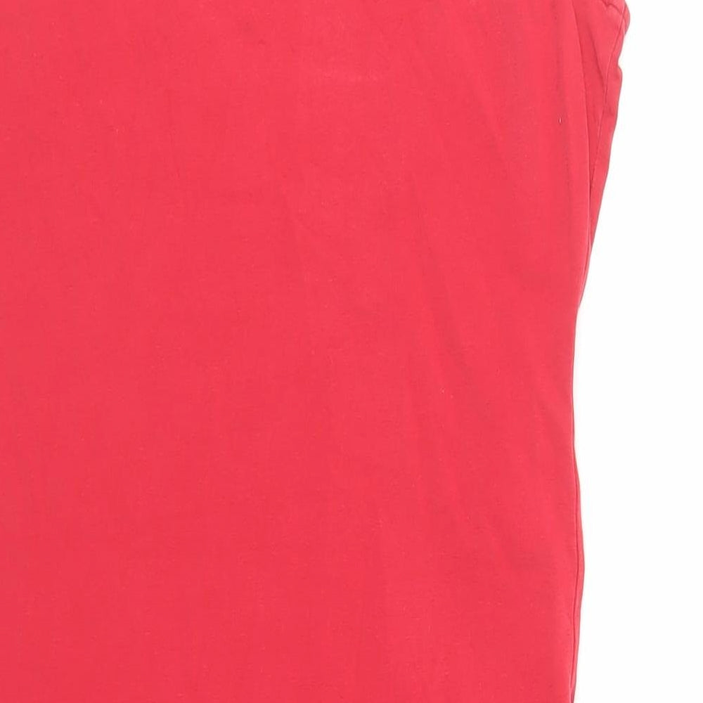 Dorothy Perkins Womens Red Cotton T-Shirt Dress Size 14 Crew Neck Pullover