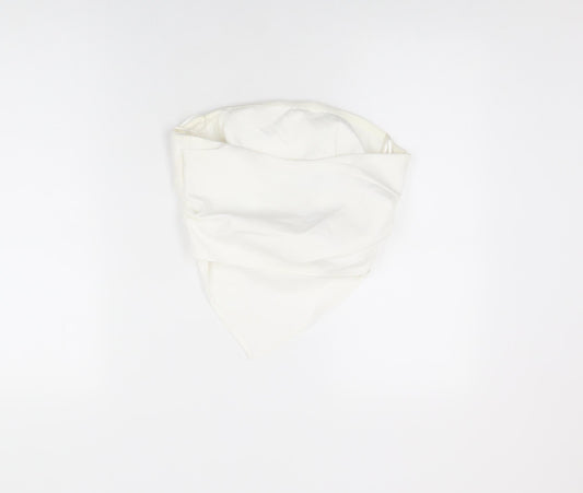 Zara Womens White Polyester Cropped T-Shirt Size XS Off the Shoulder