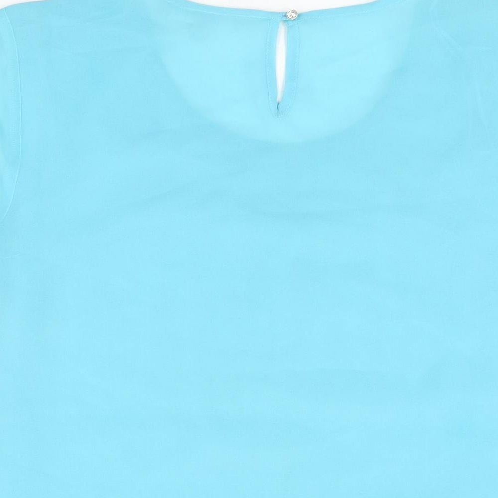 Womens UK Size 14 Red Herring Blue Basic Blouse