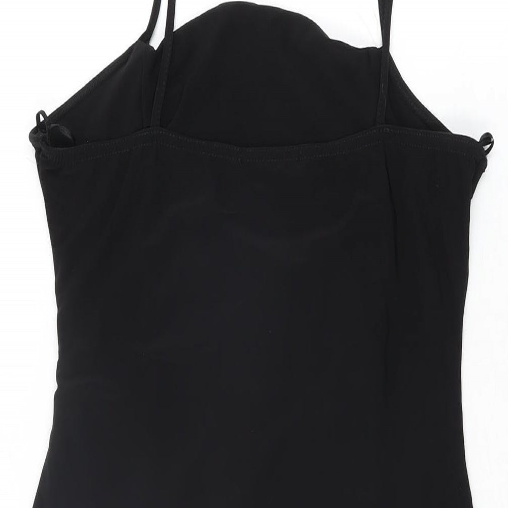 QED London Womens Black Polyester Bodycon Size 14 Square Neck Pullover