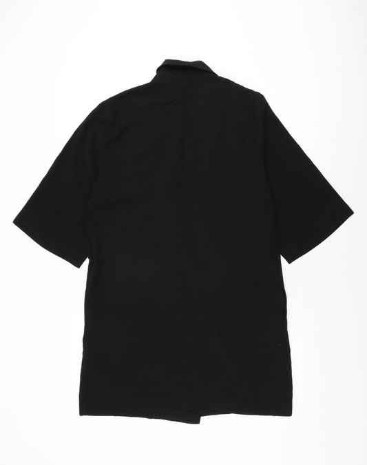 b.young Womens Black Polyester Basic Button-Up Size 8 Collared