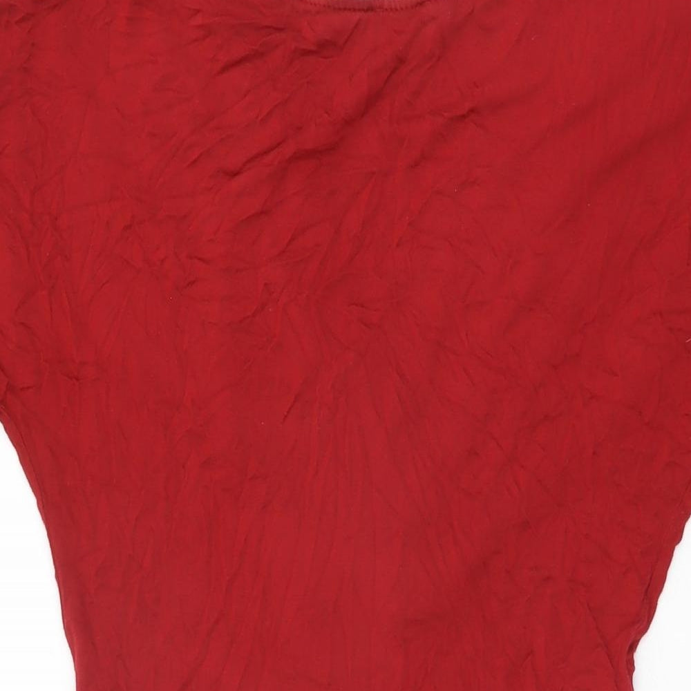 EAST Womens Red Viscose Shift Size 12 V-Neck Pullover