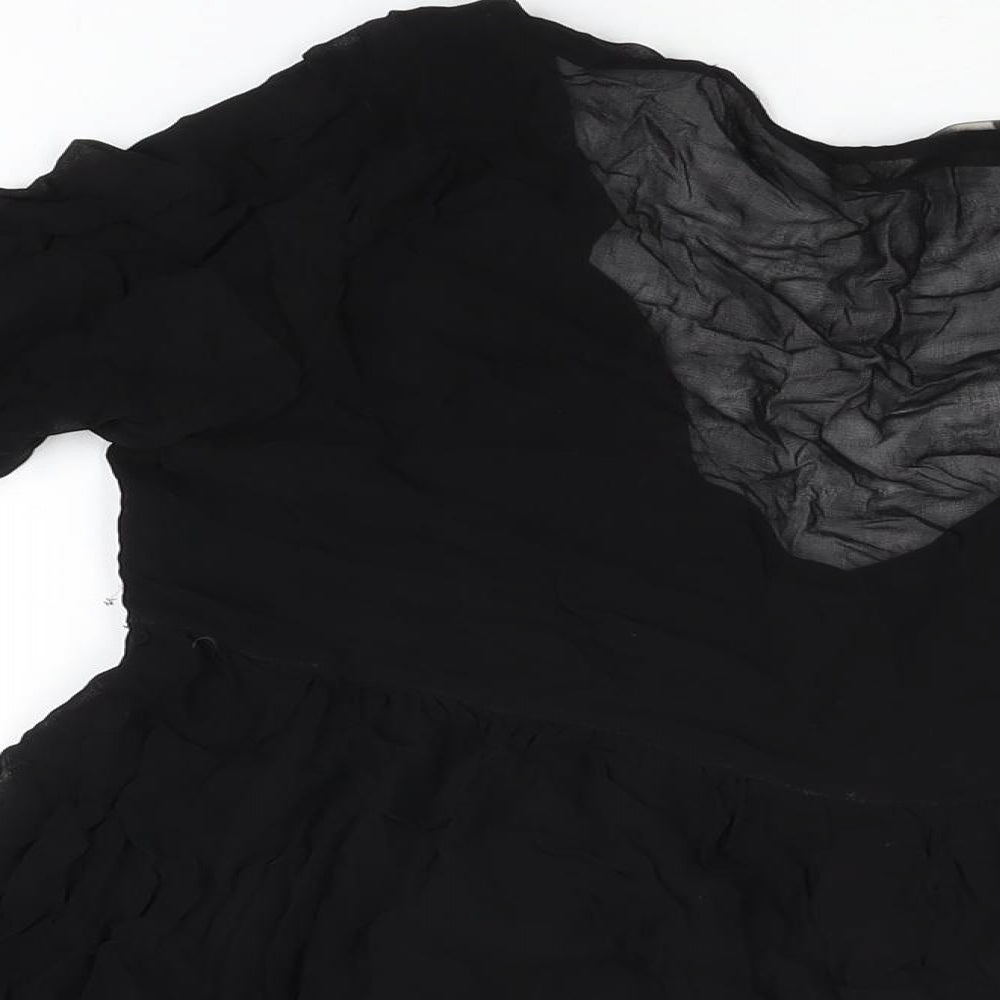 Womens UK Size M Pull&Bear Black Basic Blouse