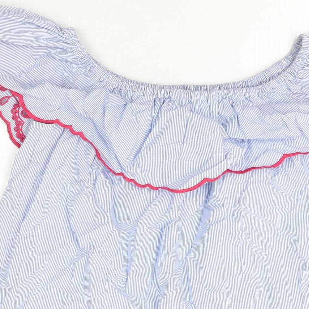 Womens UK Size 8 Red Herring Blue Basic T-Shirt