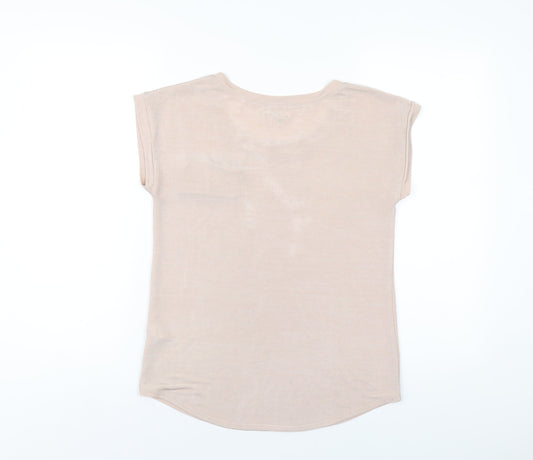 Womens UK Size 10 New Look Pink Basic T-Shirt