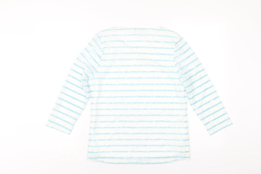 Womens UK Size S Annabelle Blue Basic T-Shirt