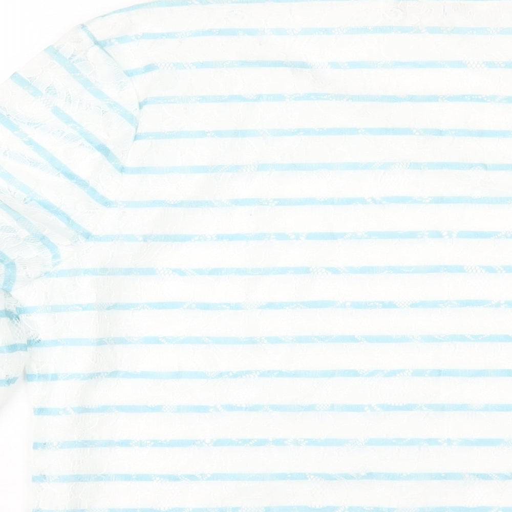 Womens UK Size S Annabelle Blue Basic T-Shirt