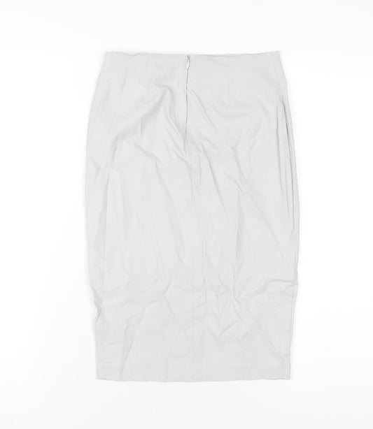 ASOS Womens Grey Viscose Straight & Pencil Skirt Size 6 Zip