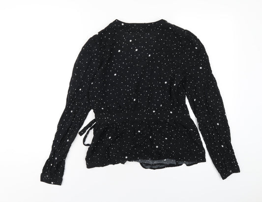 Womens UK Size S Gap Black Wrap Blouse