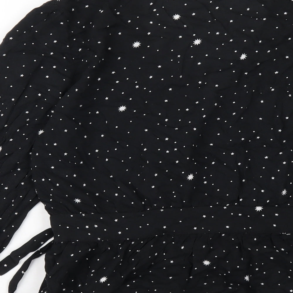 Womens UK Size S Gap Black Wrap Blouse