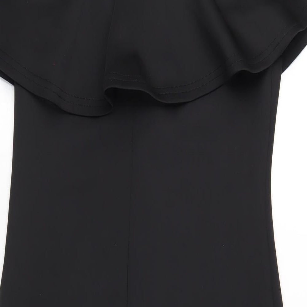 AX Paris Womens Black Polyester Bodycon Size 12 Off the Shoulder Zip