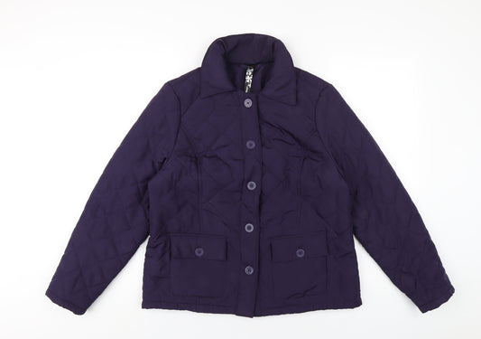 Womens UK Size 12 DASH Purple Quilted Coat