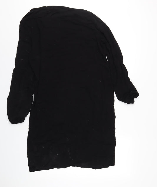 H&M Womens Black Viscose A-Line Size 10 Round Neck Pullover