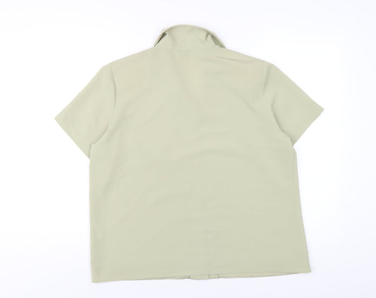Womens UK Size 16 Berkertex Green Basic Button-Up