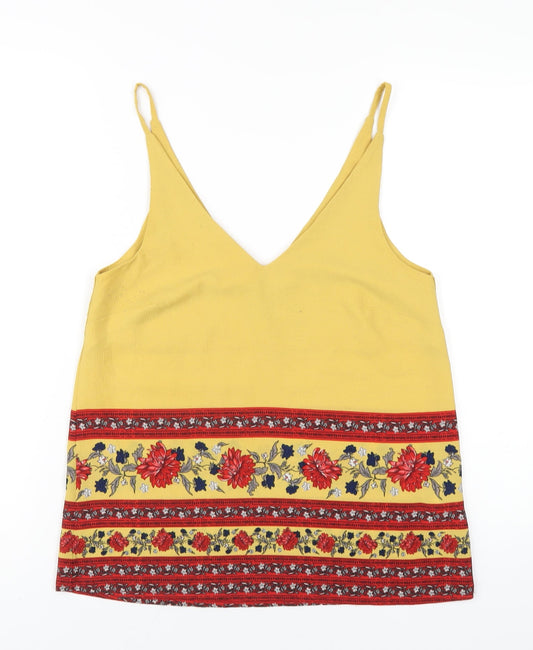 Womens UK Size 8 New Look Yellow Camisole T-Shirt