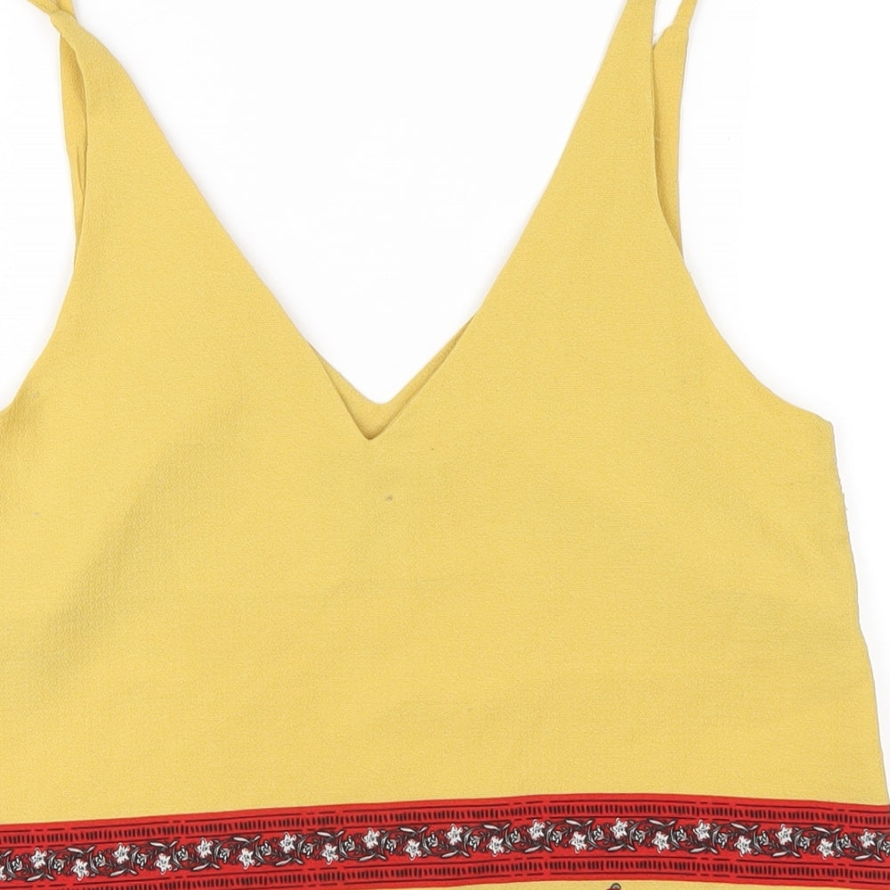 Womens UK Size 8 New Look Yellow Camisole T-Shirt