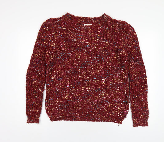 Womens UK Size M Apricot Red Pullover Jumper