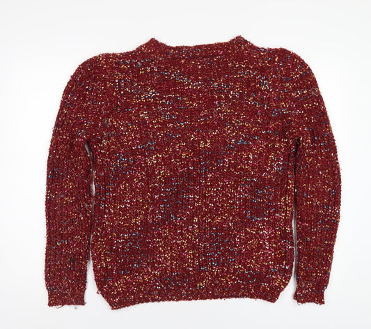 Womens UK Size M Apricot Red Pullover Jumper