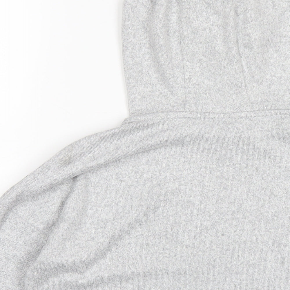 Marks and Spencer Girls Grey Vinyl Pullover Hoodie Size 10-11 Years Pullover