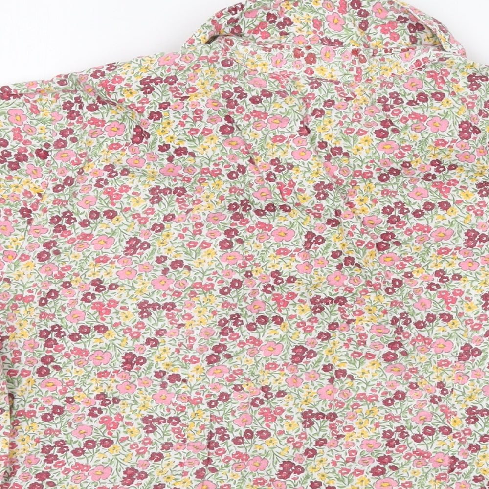 Womens UK Size 14 Amber Multicoloured Basic Button-Up