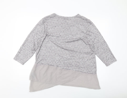 Womens UK Size L Anna Rose Grey Basic Blouse