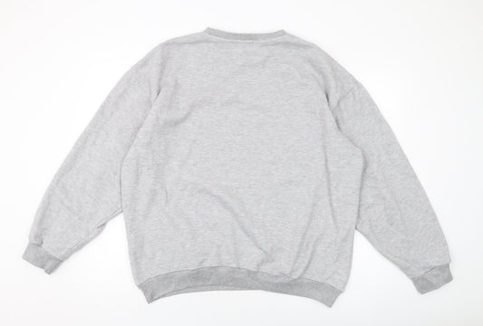 Mens UK Size L Boohoo Grey Pullover Sweatshirt