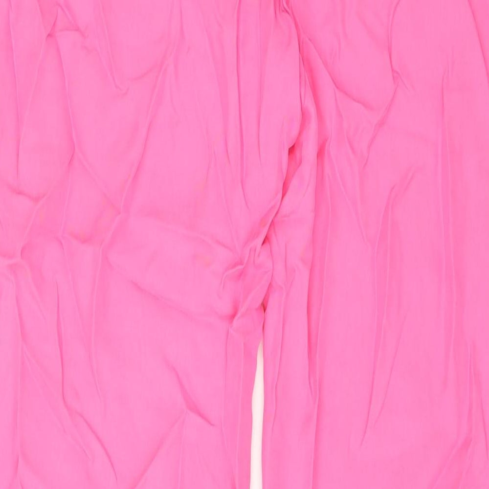Womens UK Size XS Zara Regular Fit Pink Trousers