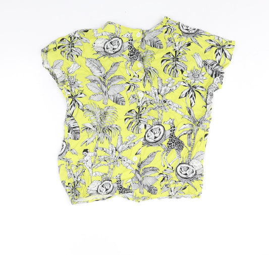 Womens UK Size 10 Warehouse Yellow Basic Blouse