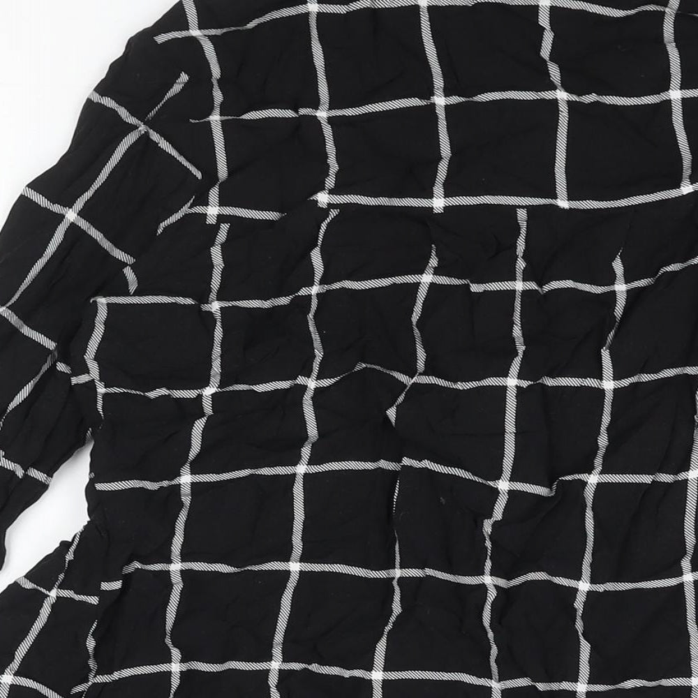 Womens UK Size 10 Apricot Black Basic Blouse