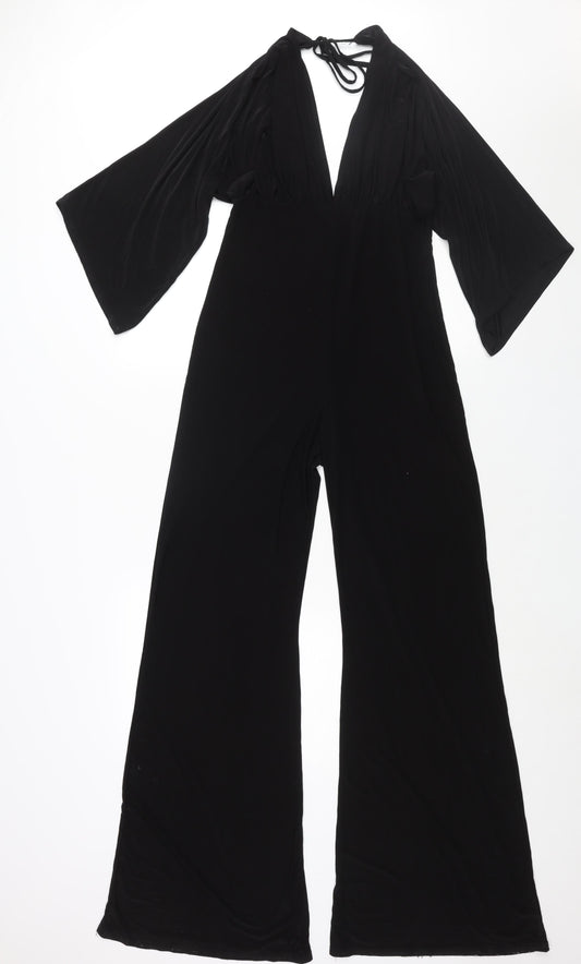 Womens UK Size 12 PRETTYLITTLETHING One-Piece Black Jumpsuit