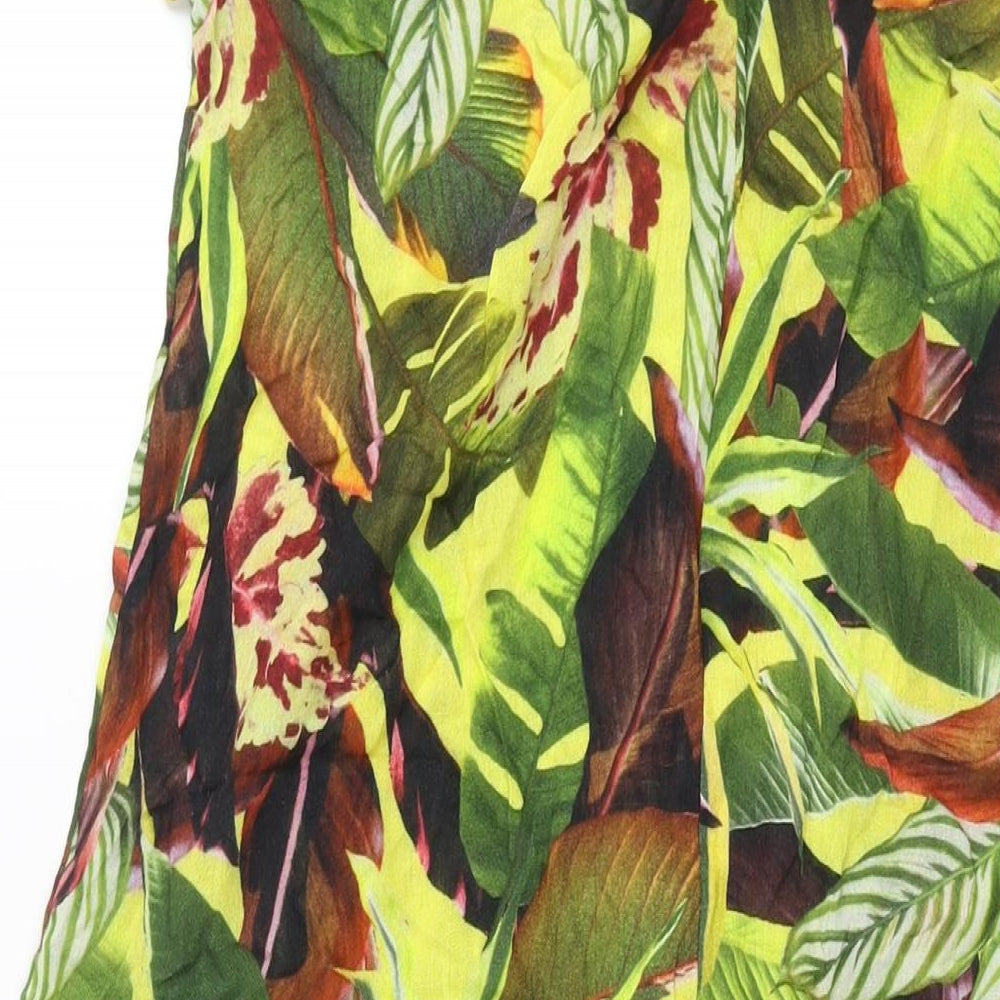 Debenhams Womens Multicoloured Floral Viscose Shift Size M Boat Neck Pullover