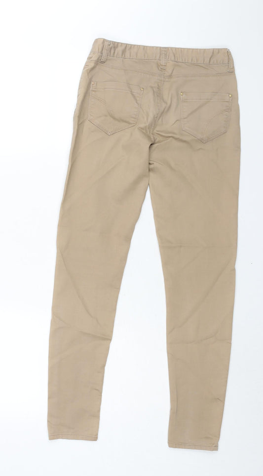 Denim & Co. Womens Brown Cotton Skinny Jeans Size 8 L29 in Regular Zip