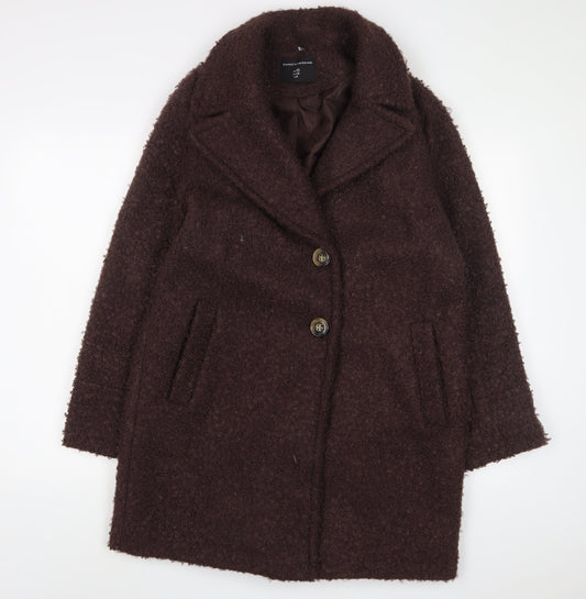 Womens UK Size 10 Dorothy Perkins Brown Overcoat