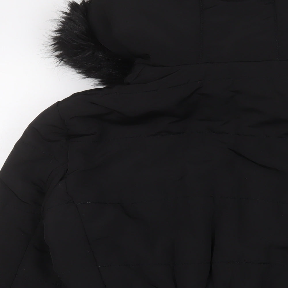 Womens UK Size 6 H&M Black Quilted Coat