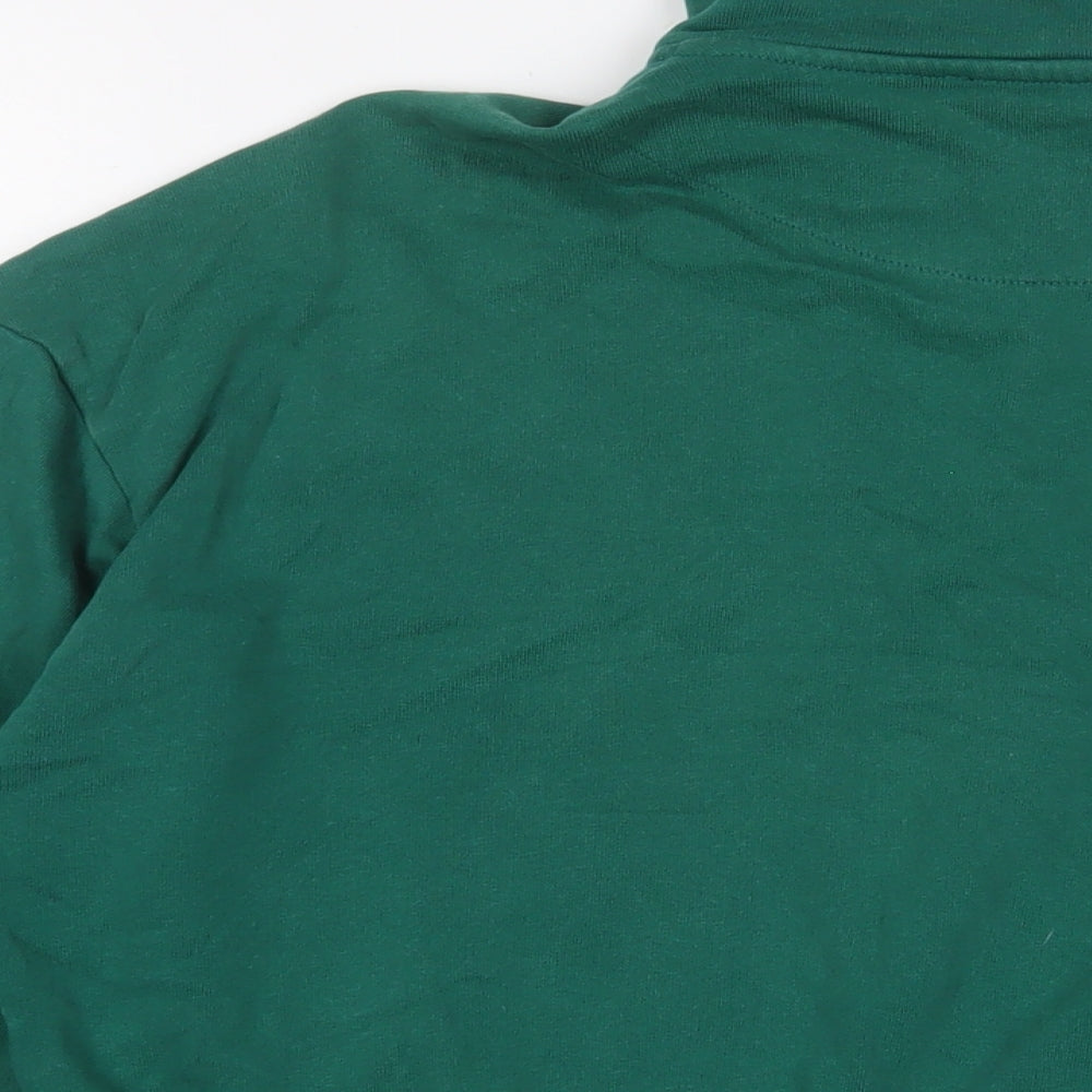 Zara Womens Green Striped Cotton Full Zip Sweatshirt Size M Zip