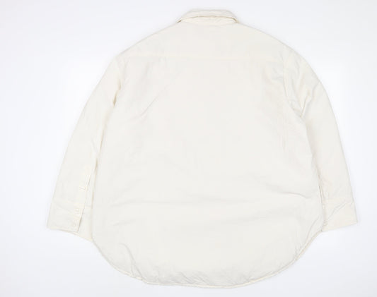 H&M Womens White Jacket Coat Size S Button