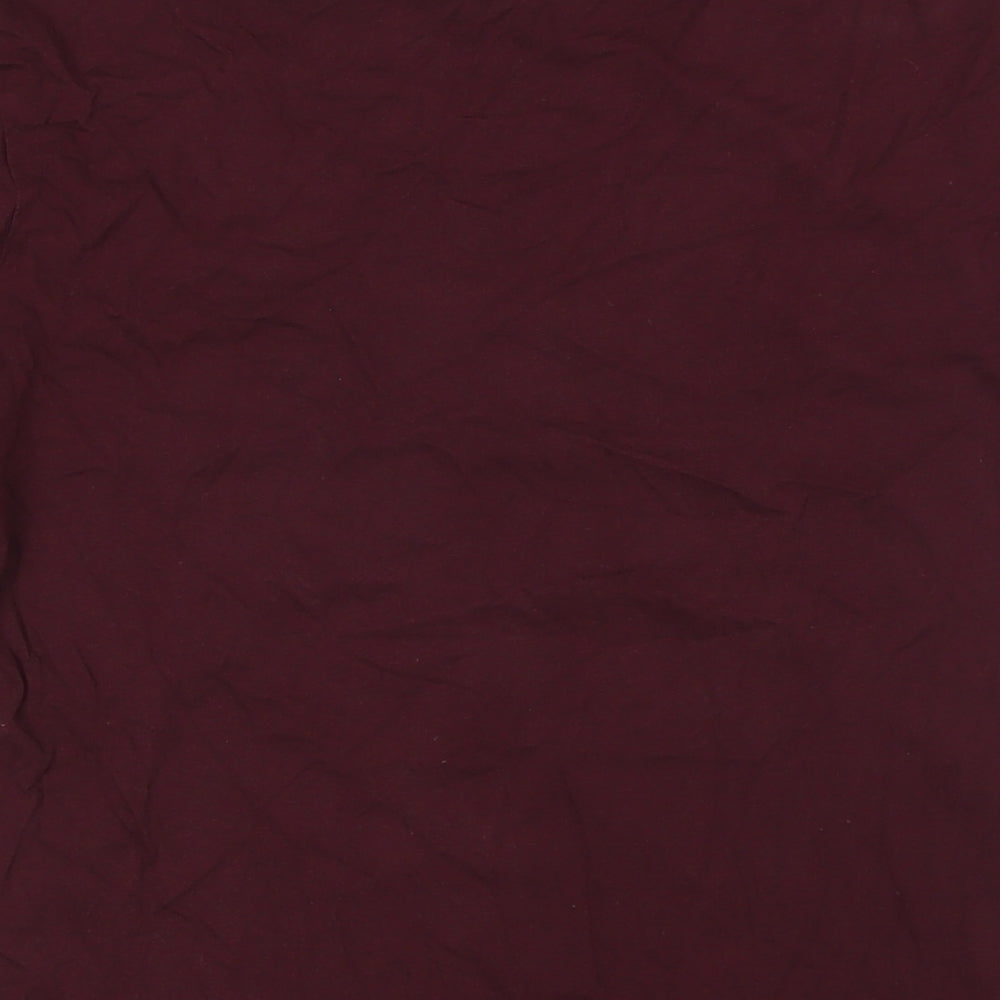 Marks and Spencer Mens Red Cotton T-Shirt Size S Crew Neck