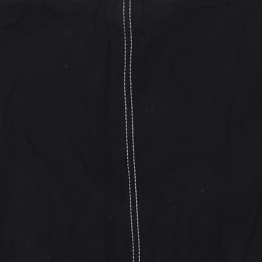Monkl Womens Black Cotton A-Line Skirt Size 38 in